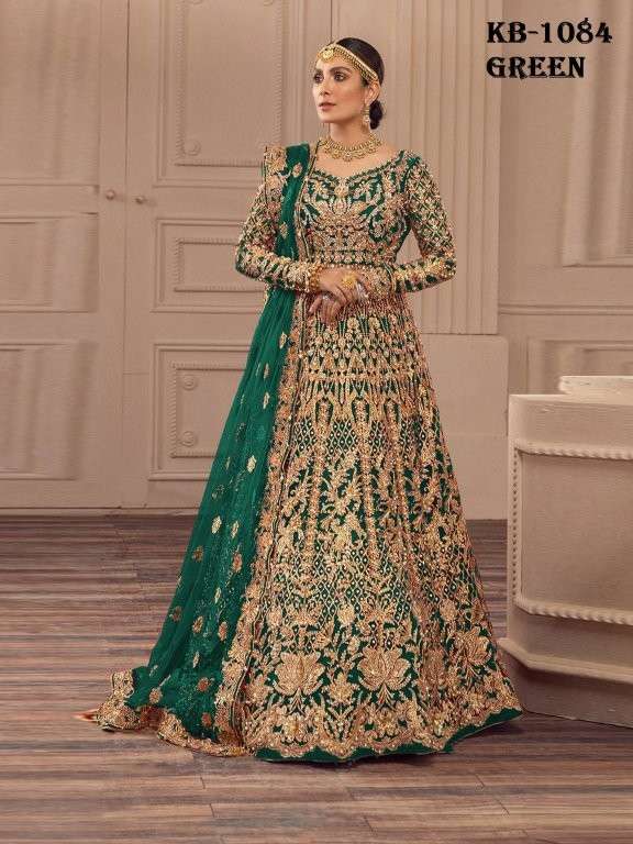 KB-1084 COLOUR BY SENHORA DESIGNER HEAVY BUTTERFLY NET GOWNS-00035