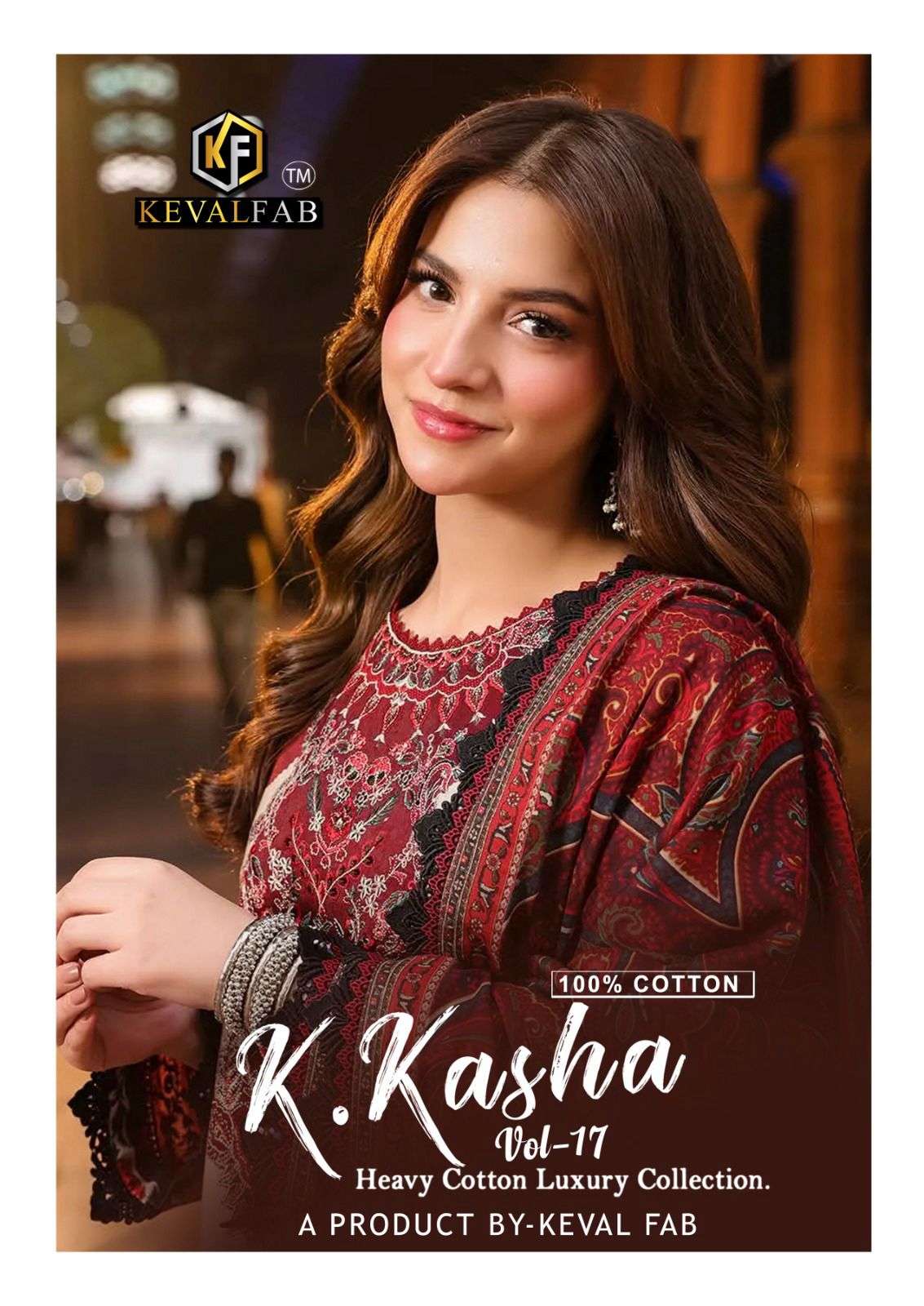 KEVAL FAB K.KASHA VOL-17 RM 17001 TO 17006 SERIES PURE COTTON PRINTED PAKISTANI DRESSES-00201