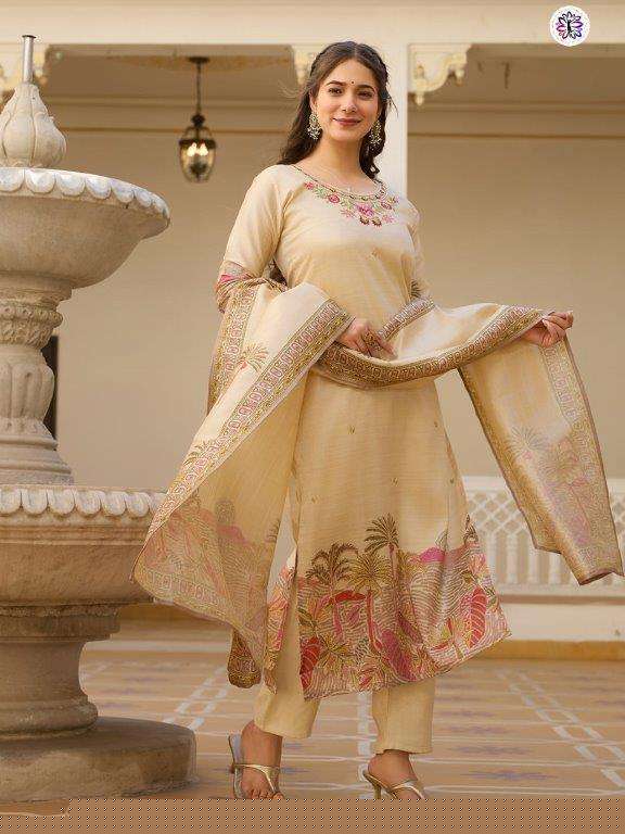 KF-022 BY ASLIWHOLESALE DESIGNER PURE VISCOSE ASSAM SILK DRESSES-00096