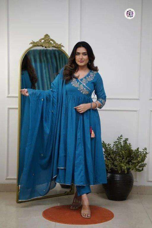 KF-3007 BY ASLIWHOLESALE DESIGNER PURE PARAMPARA FANCY EMBROIDERY DRESSES-00096