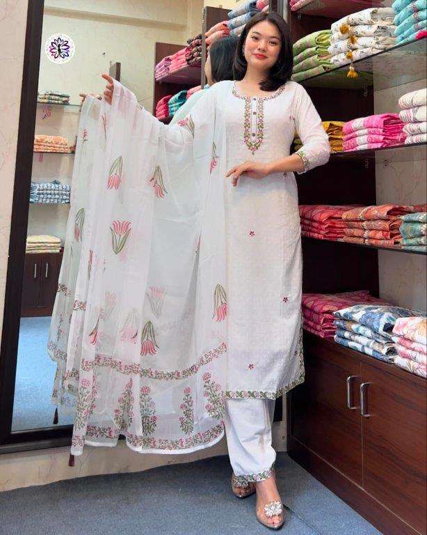 KF-3008 BY ASLIWHOLESALE DESIGNER PURE GEORGETTE BUTTI DRESSES-00096