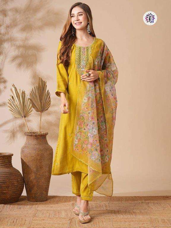 KF-3101 BY ASLIWHOLESALE DESIGNER PURE VISCOSE CHANDERI EMBROIDERY DRESSES-00096