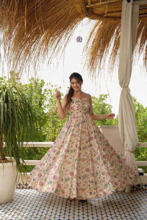 KF-4057 BY ASLIWHOLESALE DESIGNER PURE RAYON PRINTED GOWNS-00096