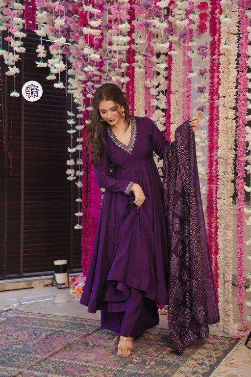KF-5018 BY ASLIWHOLESALE DESIGNER PURE CHANDERI EMBROIDERY DRESSES-00096