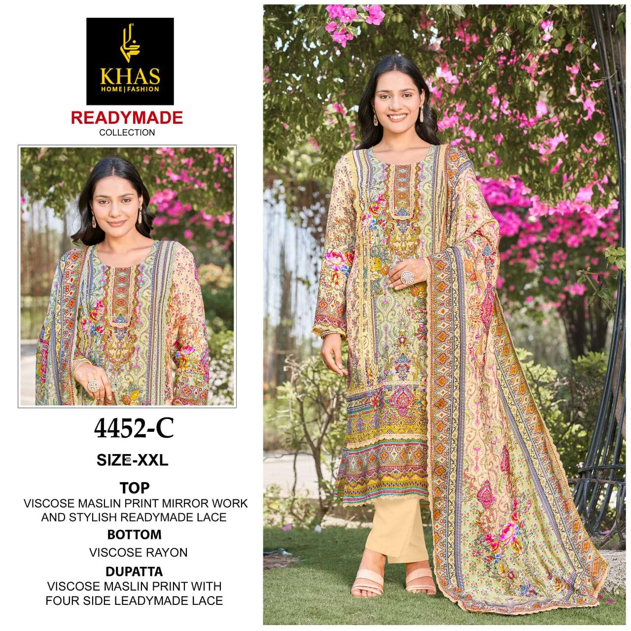 KHAS- 4452 COLOURS PURE VISCOSE MUSLIN PRINTED PAKSITANI DRESSES-00062