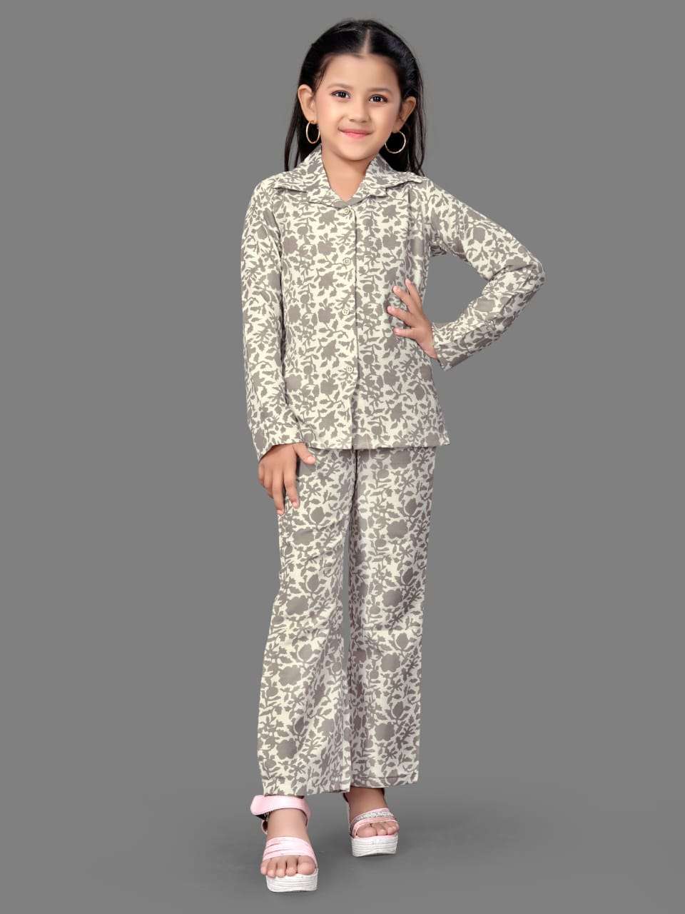 KIDS CO-ORD SET BY ASLIWHOLESALE DESIGNER PURE RAYON PRINTED CO-ORD SET-00014