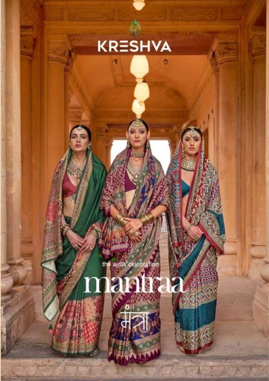 KRESHVA MANTRA K-4005 TO K-4014 SERIES PURE HEAVY SILK SAREES-00137