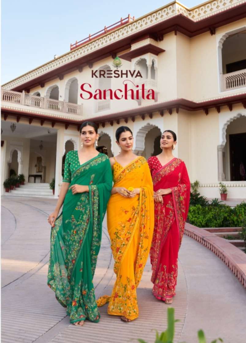 KRESHVA SANCHITA K-2081 TO K-2084 SERIES PURE GEORGETTE SAREES-00137