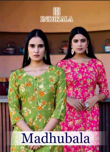 KUSHAL MADHUBALA PURE RAYON PRINTED KURTIS-00014