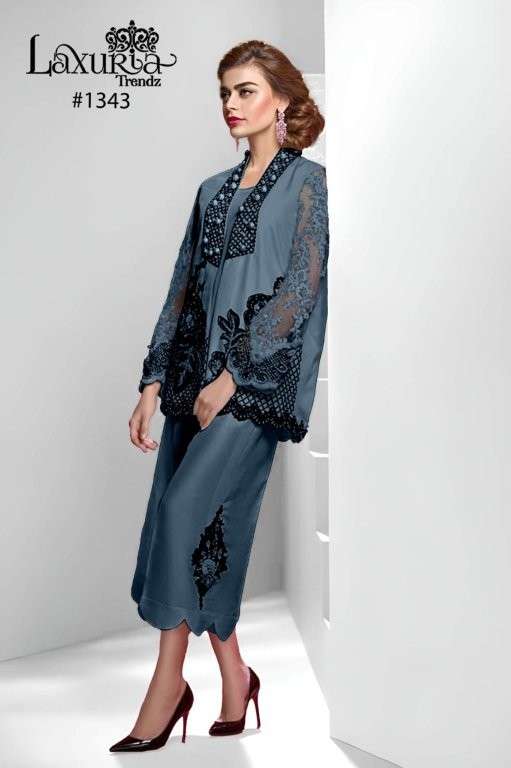 LAXURIA 1343 BY LAXURIA TRENDZ HEAVY DESIGNER SATIN CO-ORD SET-00005