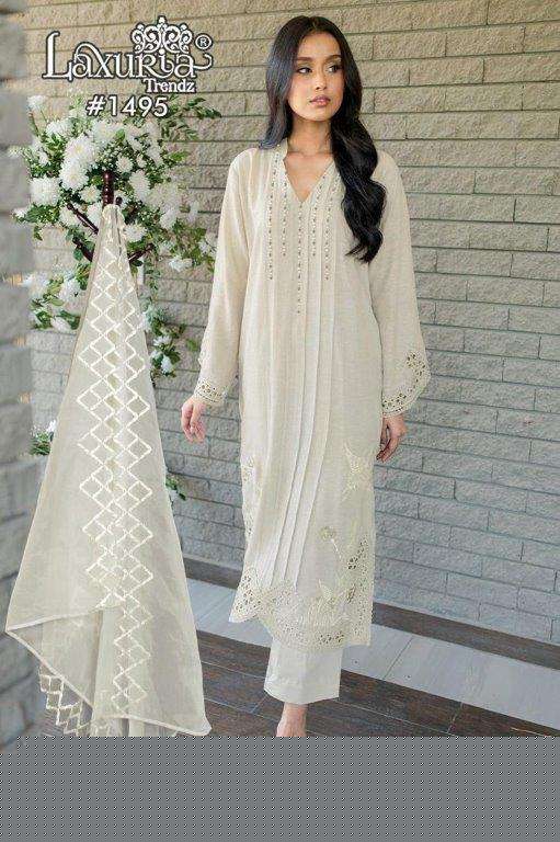LAXURIA TRENDZ 1495  HEAVY DESIGNER FANCY HANDWORK PAKISTANI DRESSES-00005