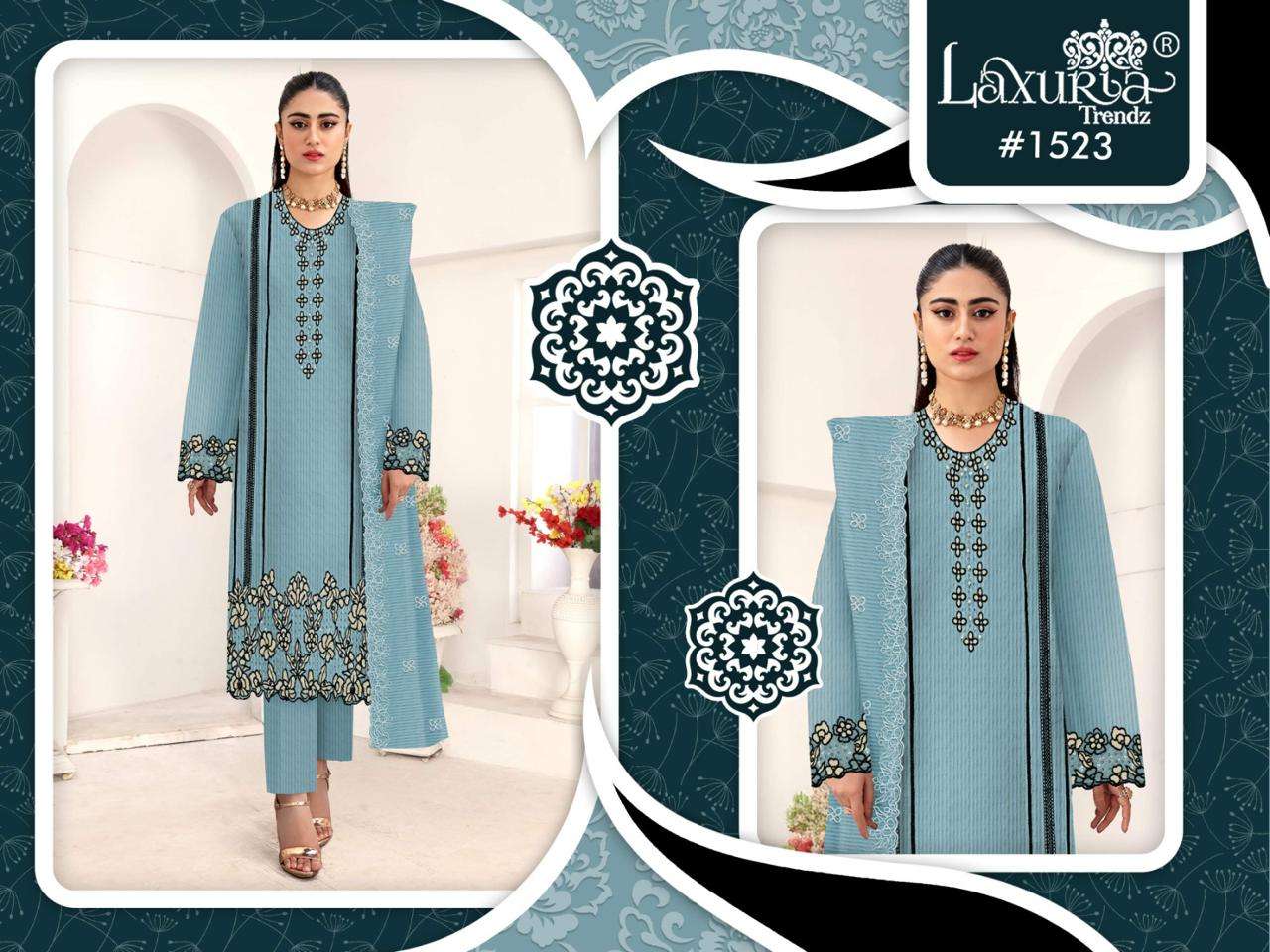 LAXURIA TRENDZ 1523 HEAVY ORGANZA EMBROIDERY PAKISTANI DRESS-00005