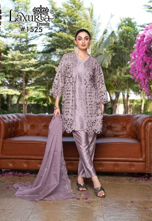LAXURIA TRENDZ 1525 HEAVY VICHITRA SIMMER EMBROIDERY PAKISTANI DRESSES-00005