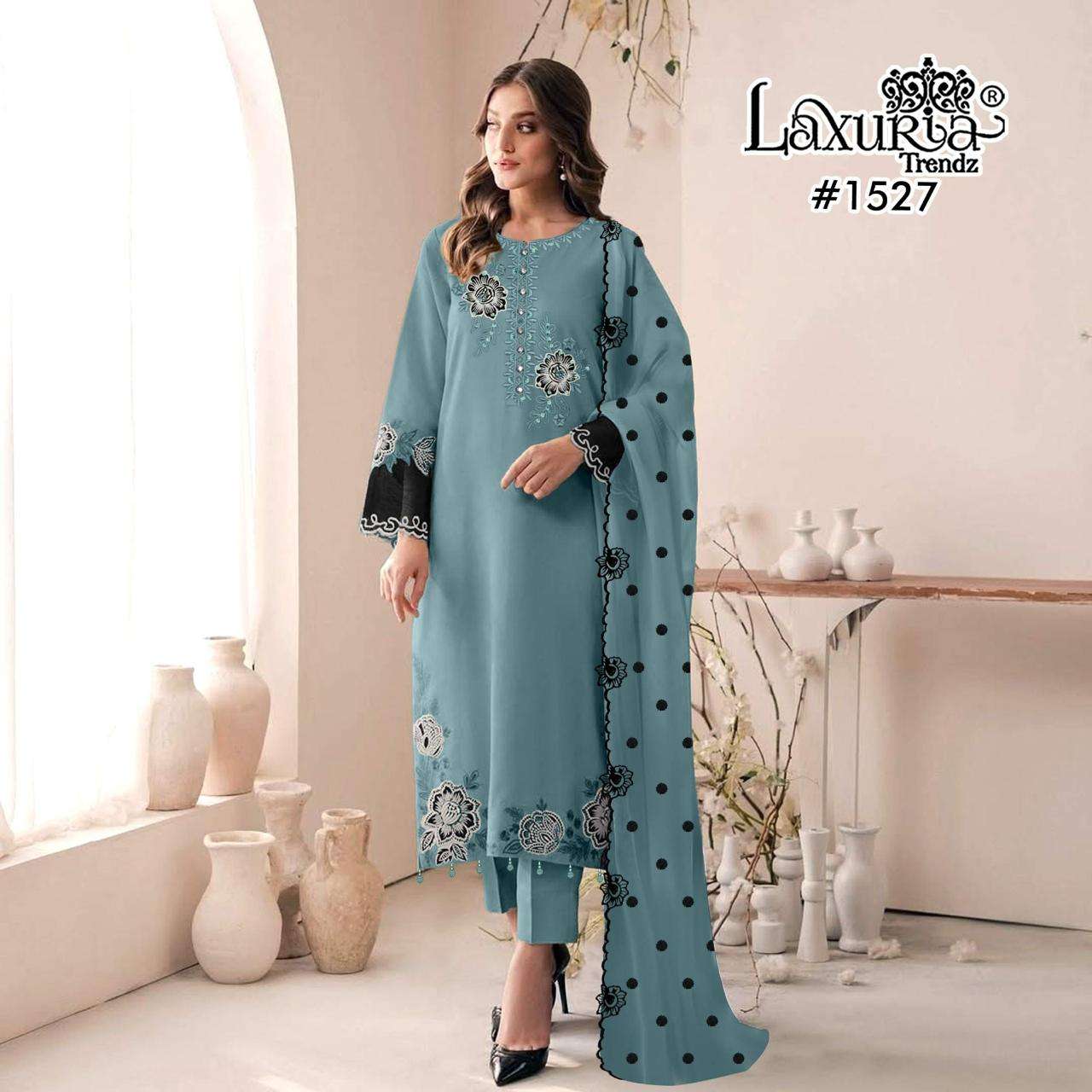 LAXURIA TRENDZ 1527 HEAVY GEORGETTE EMBROIDERY PAKISTANI DRESSES-00005