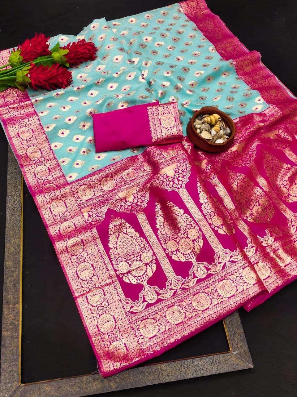 LENEN BUTTI BY ASLIWHOLESALE DESIGNER PURE BANARASI LICHI SILK SAREES-00046
