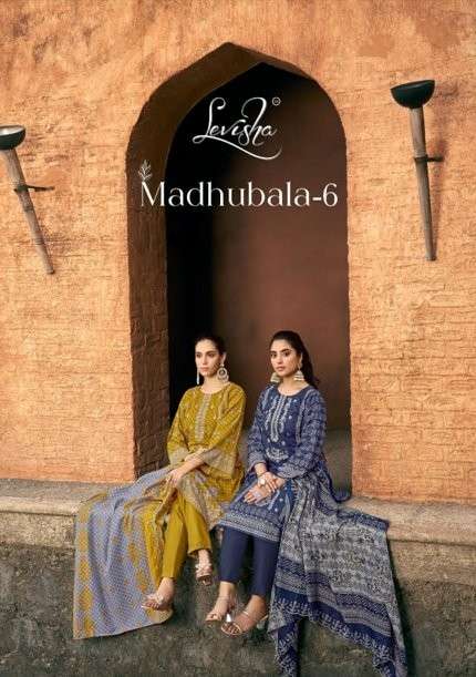 LEVISHA MADHUBALA VOL-6 6013 TO 6020 SERIES PURE LAWN COTTON PRINTED PAKISTANI DRESSES-00011
