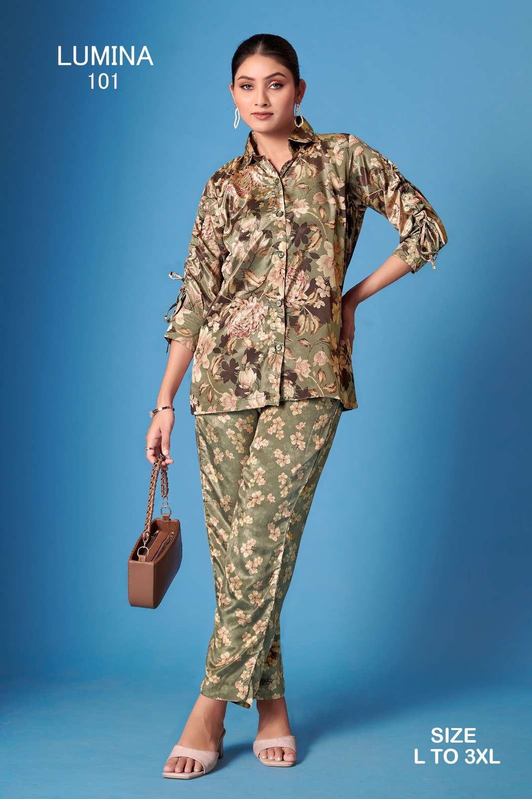 LUMINA BY ASLIWHOLESALE DESIGNER PURE SILK PRINTED CO-ORD SET-00014