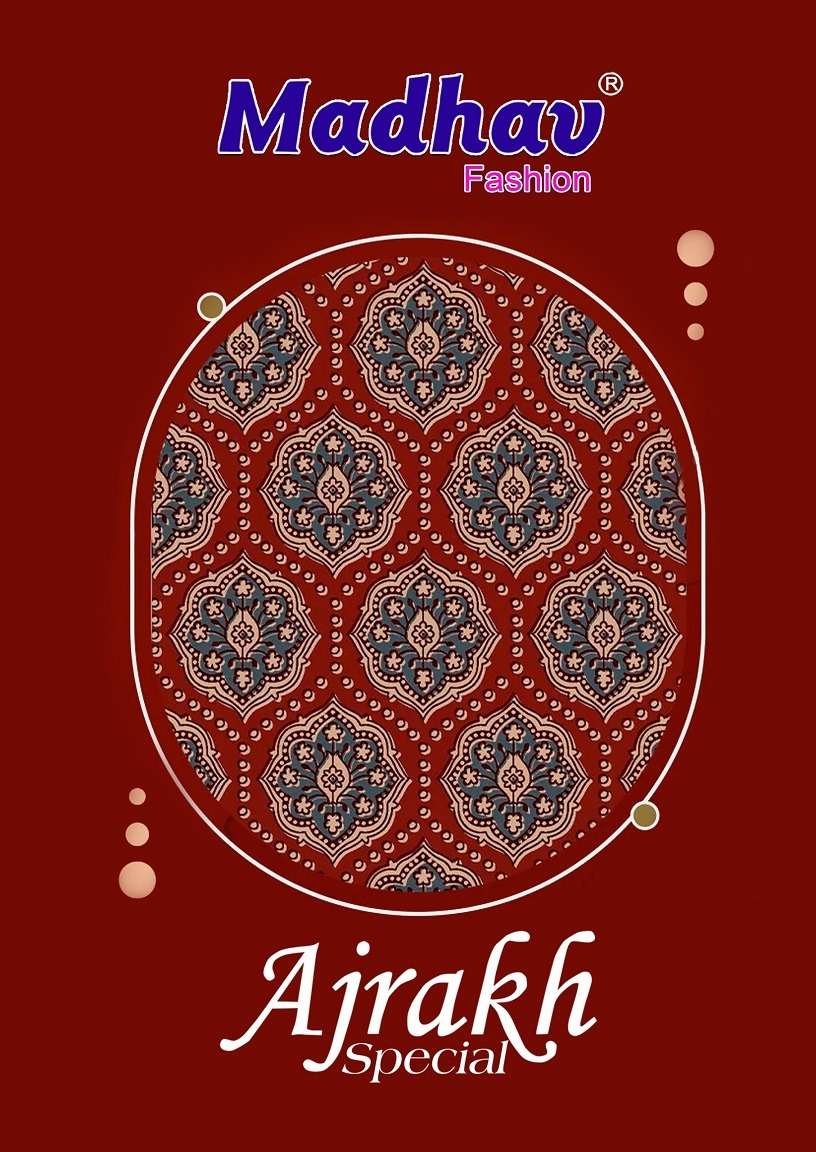 MADHAV FASHION AJRAKH SPECIAL 1001 TO 1005 SERIES PURE COTTON PRINTED DRESSES-00015