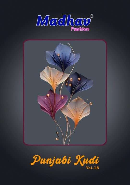 MADHAV FASHION PUNJABI KUDI VOL-18 18001 TO 18010 SERIES PURE COTTON PRINTED DRESSES-00015