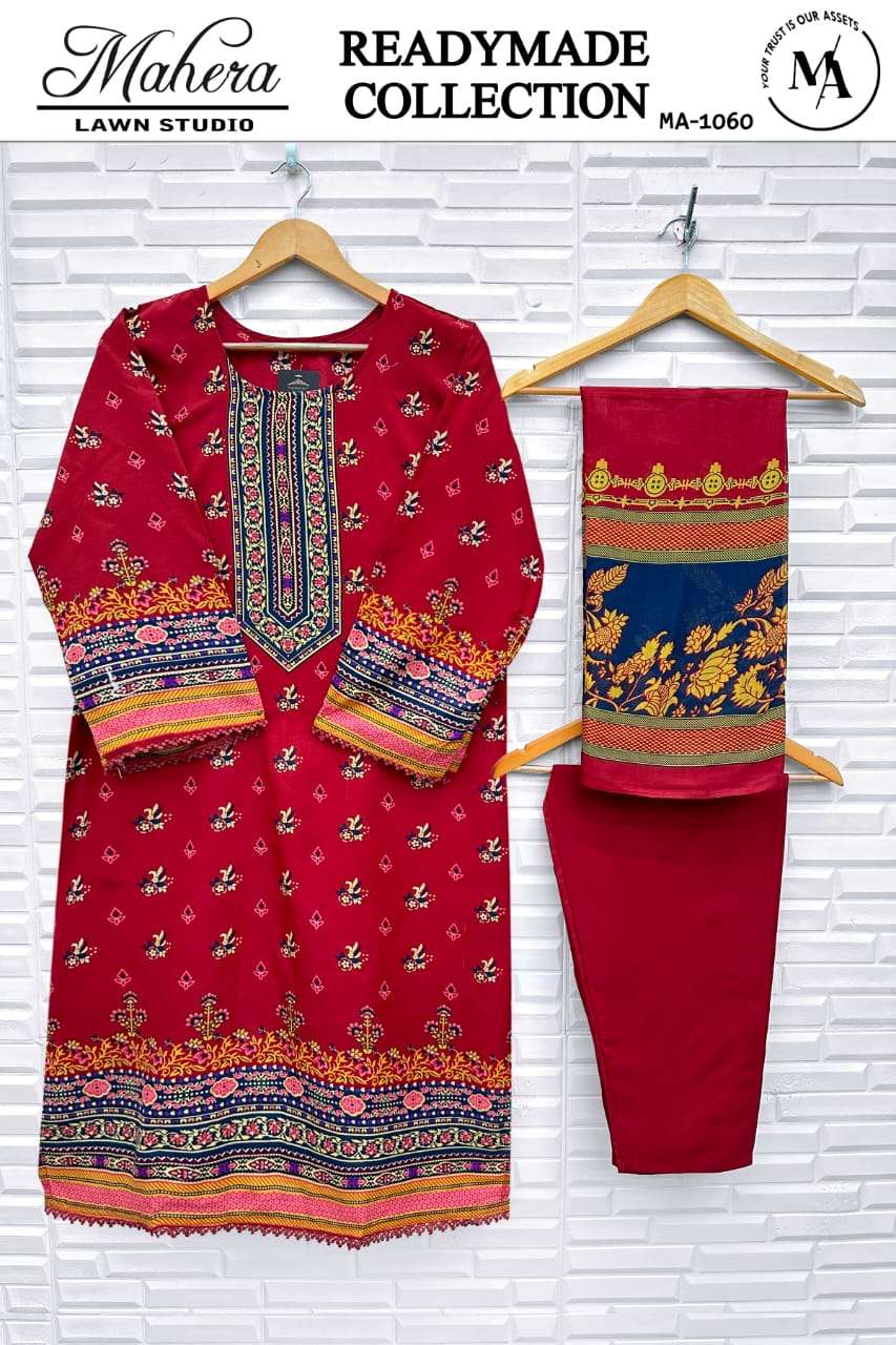 MAHERA LAWN STUDIO MA-1055 TO 1060 SERIES PURE LAWN COTTON EMBROIDERY PRINTED DRESSES-00245