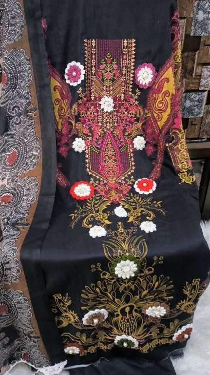 MALIKA VOL-60 BY ASLIWHOLESALE DESIGNER PURE COTTON EMBROIDERY PAKISTANI DRESSES-00022