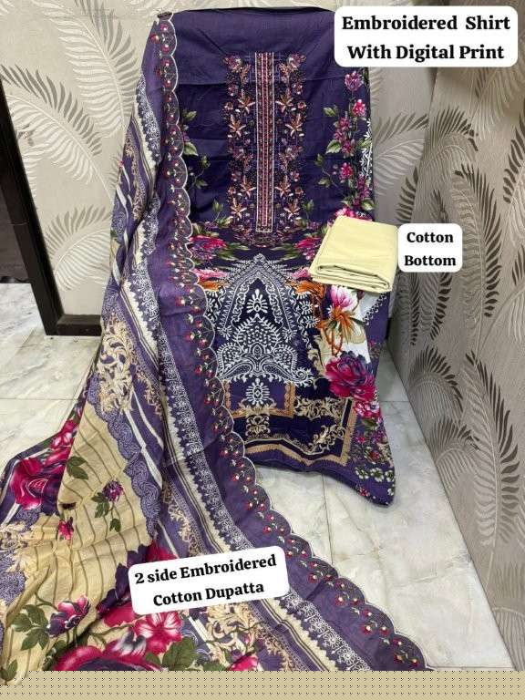MALIKA VOL-63 BY ASLIWHOLEDALE DESIGNER PURE COTTON PRINTED PAKISTANI DRESSES-00022