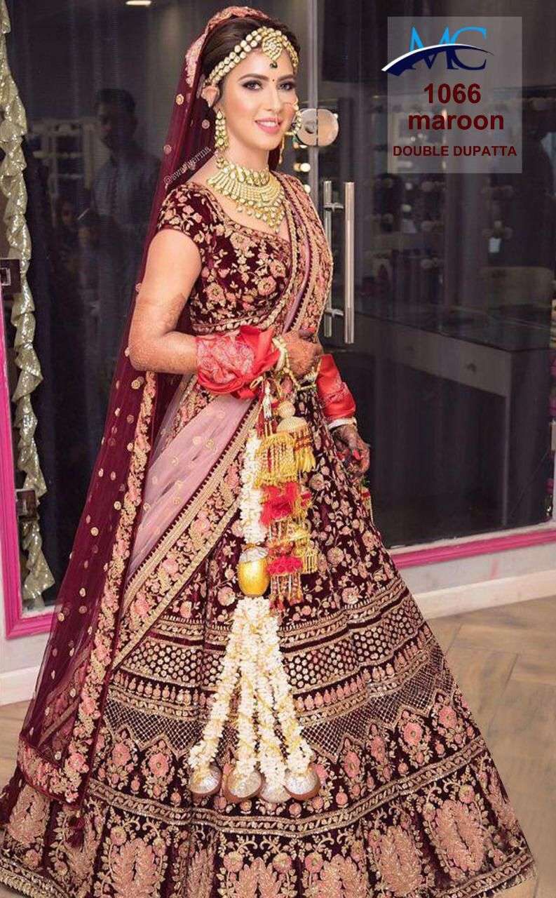 MANSI CREATION MC-1066 HEAVY EMBROIDERY 9000 VELVET BRIDAL LEHENGA-00080