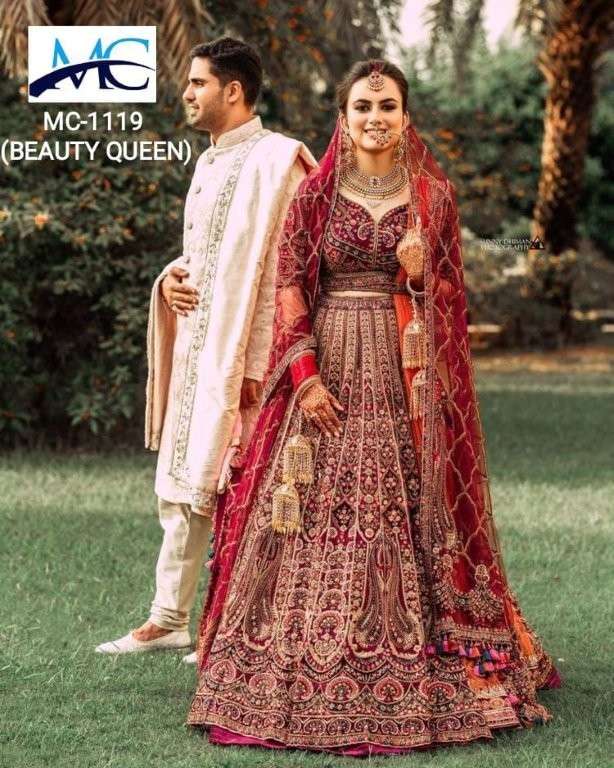MANSI CREATION MC-1119 HEAVY EMBROIDERY 9000 VELVET BRIDAL LEHENGA-00080