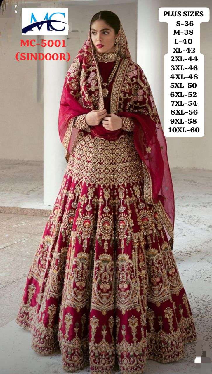 MANSI CREATION MC-5001 HEAVY EMBROIDERY 9000 VELVET BRIDAL LEHENGA-00080
