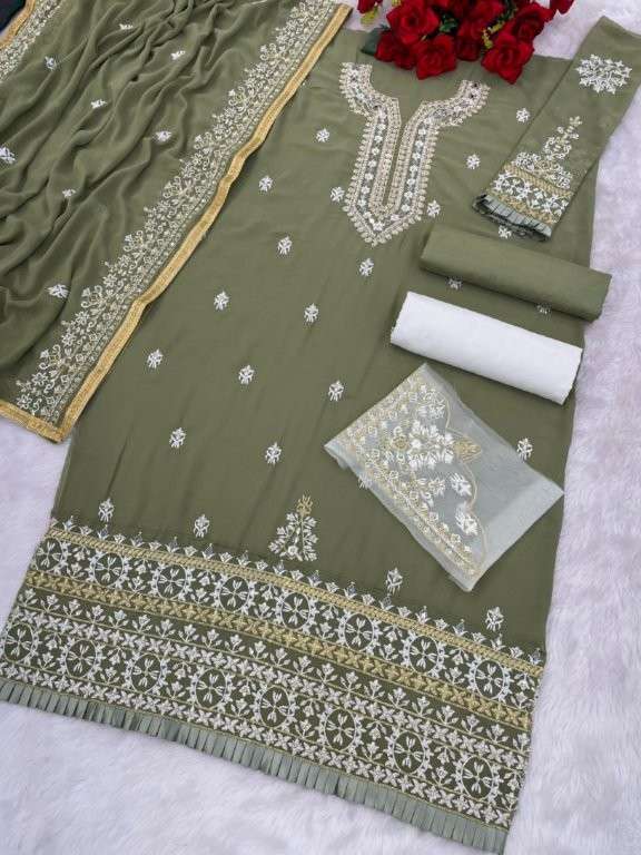 MARYAMS-189 HEAVY EMBROIDERY FAUX GEORGETTE PAKISTANI DRESSES-00022