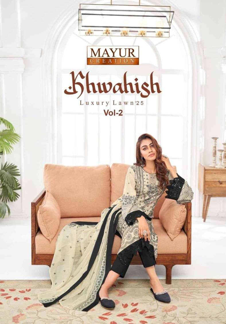 MAYUR CREATION KHWAHISH VOL-1 2001 TO 2008 SERIES PURE LAWN COTTON PRINTED PAKISTANI DRESSES-00062