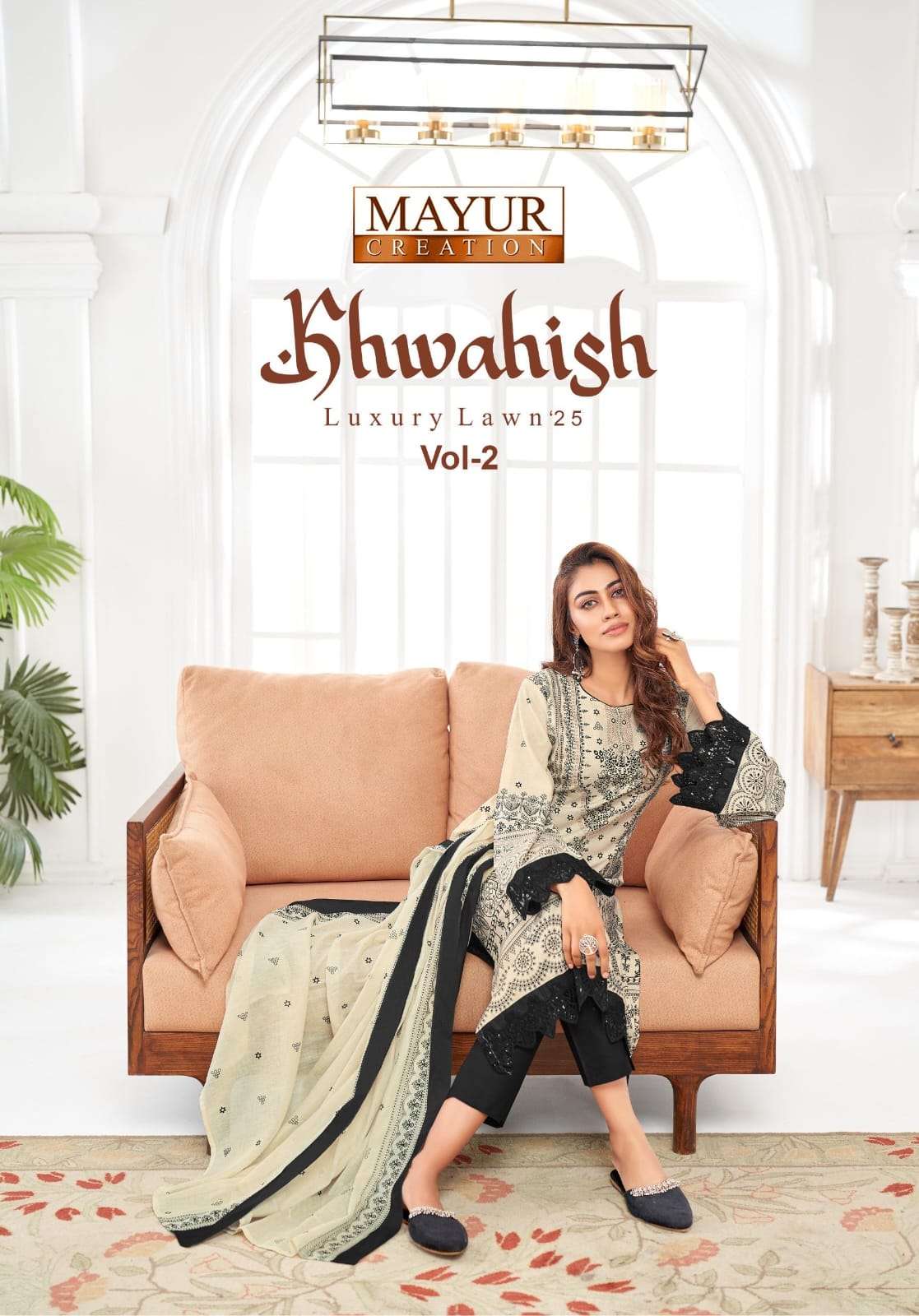 MAYUR CREATION KHWAHISH VOL-2 2001 TO 2008 SERIES PURE LAWN COTTON PRINTED DRESSES-00015