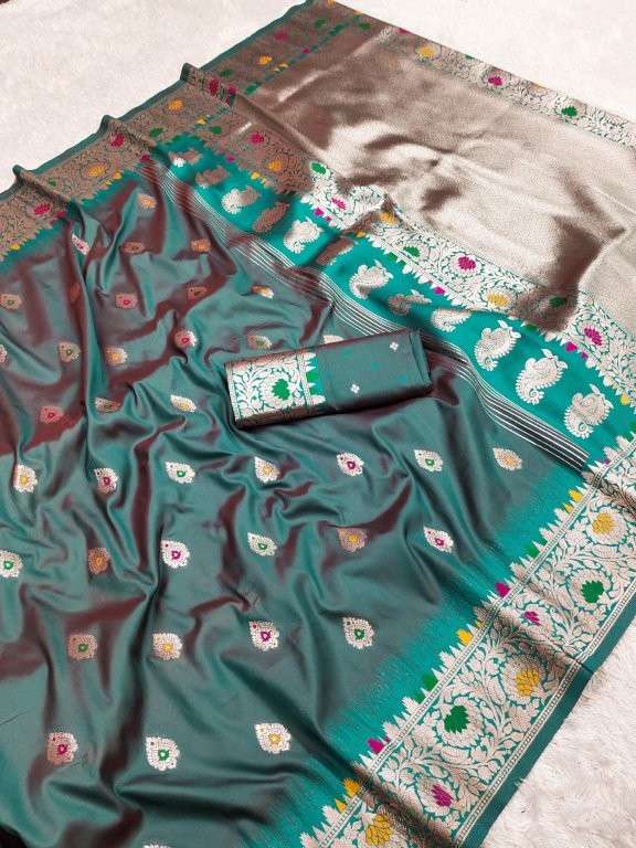 MB-1110 COLOUR BY ASLIWHOELSALE DESIGNER PURE BANARASI SILK SAREES-00049