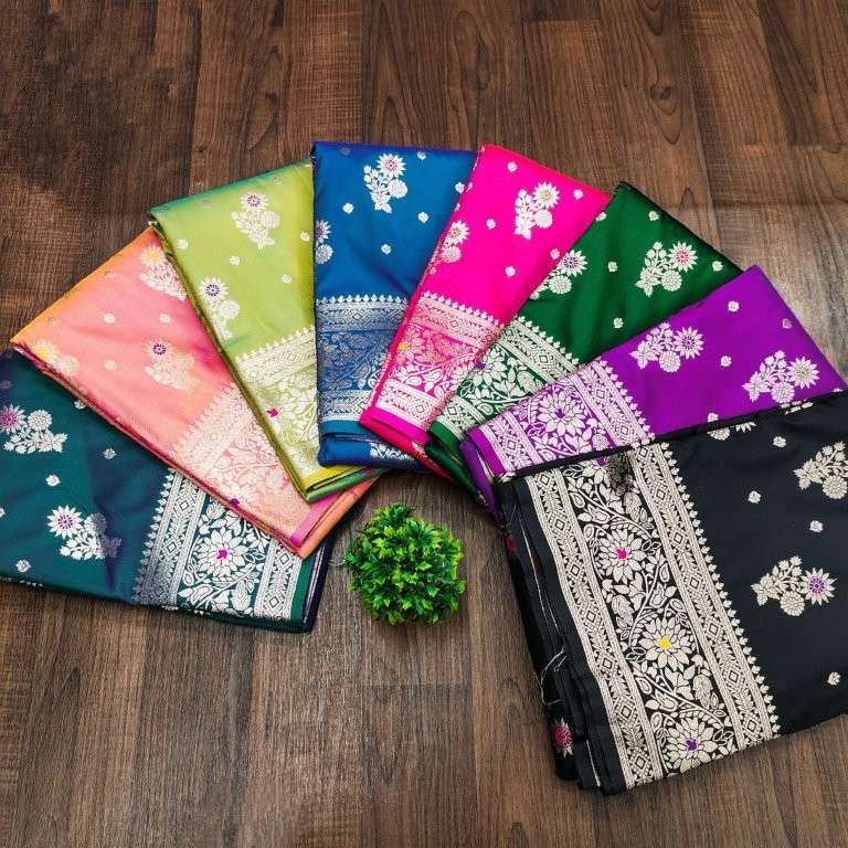 MB-3279 COLOUR BY ASLIWHOLESALE DESIGNER PURE BANARASI SILK SAREES-00049