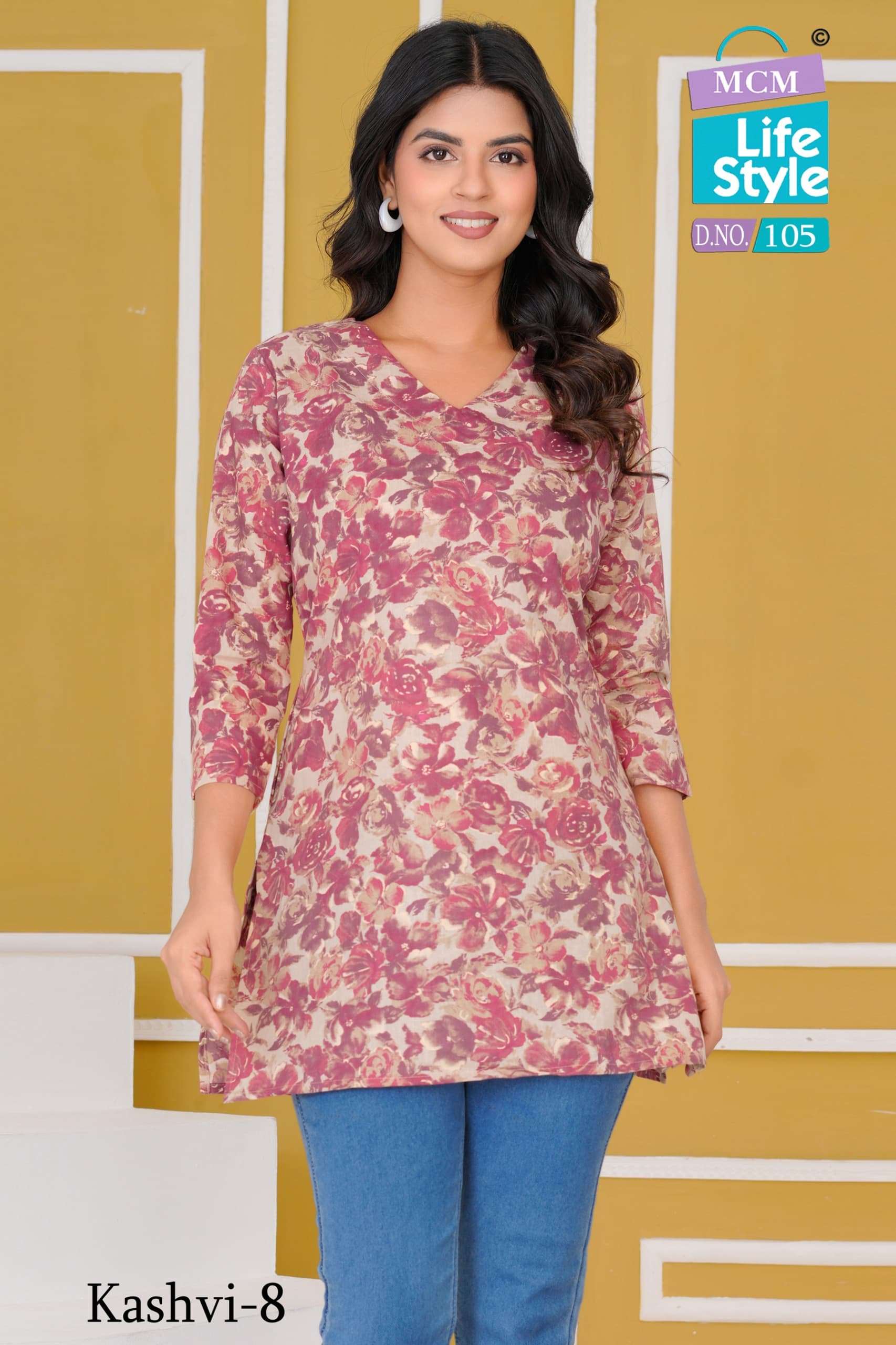 MCM LIFESTYLE KASHVI VOL-8 101 TO 110 SERIES PURE COTTON PRINTED KURITS-00062