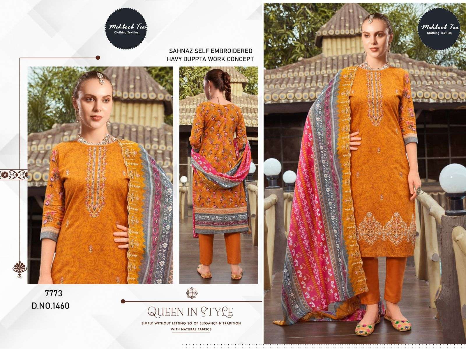 MEHBOOB TEX M-1460 SERIES PURE COTTON PRINTED PAKISTANI DRESSES-00071