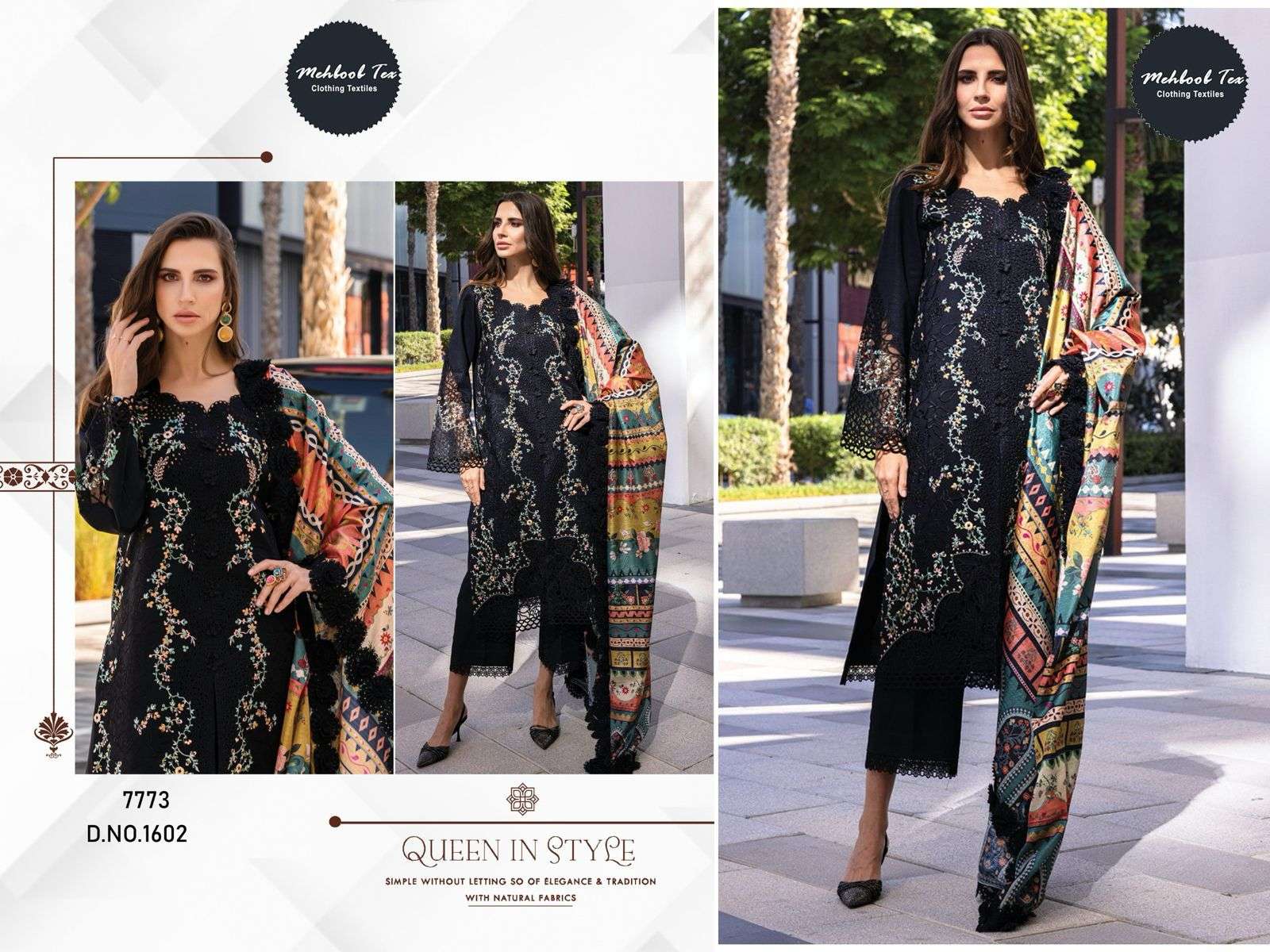 MEHBOOB TEX M-1605 SERIES PURE COTTON VISCOSE PAKISTANI DRESSES-00062