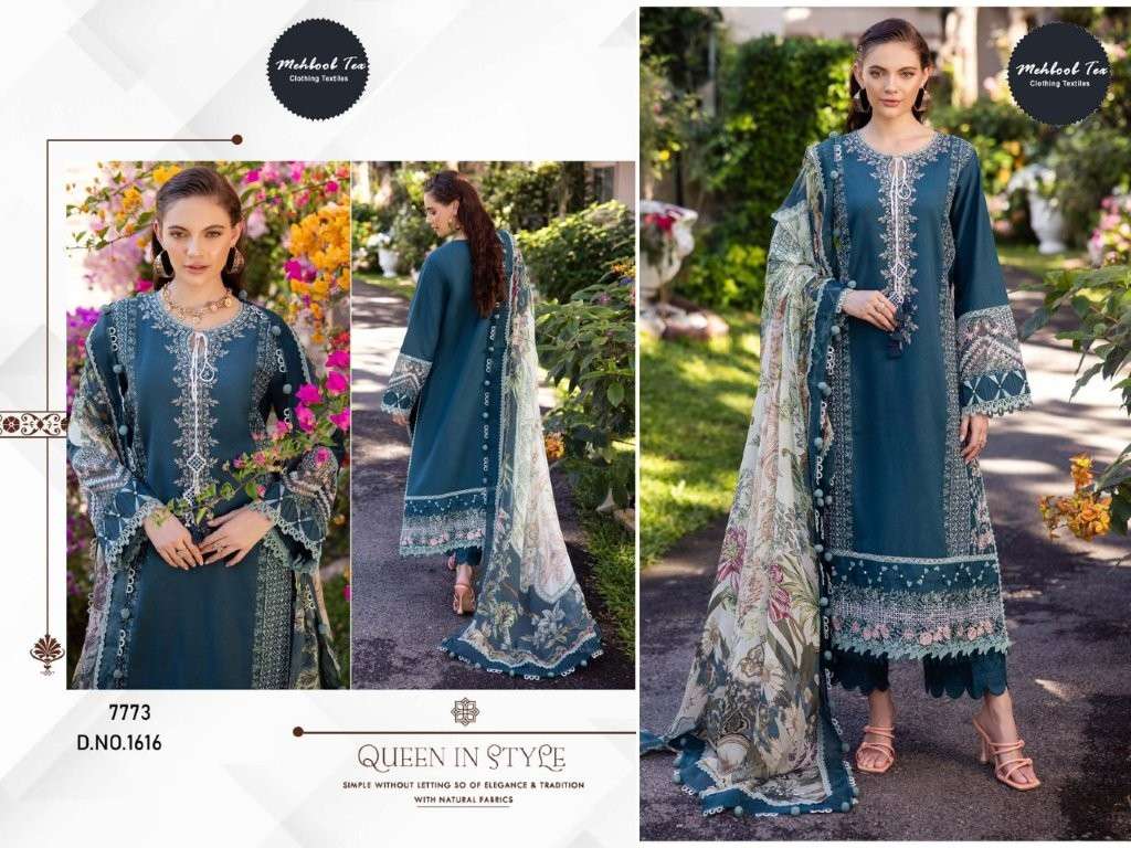MEHBOOB TEX M-1616 COLOUR PURE HEAVY EMBROIDERY COTTON PAKISTANI DRESS-00062