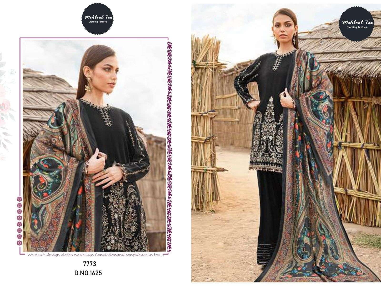 MEHBOOB TEX M-1625 COLOUR PURE HEAVY COTTON EMBROIDERY PAKISTANI DRESS-00071