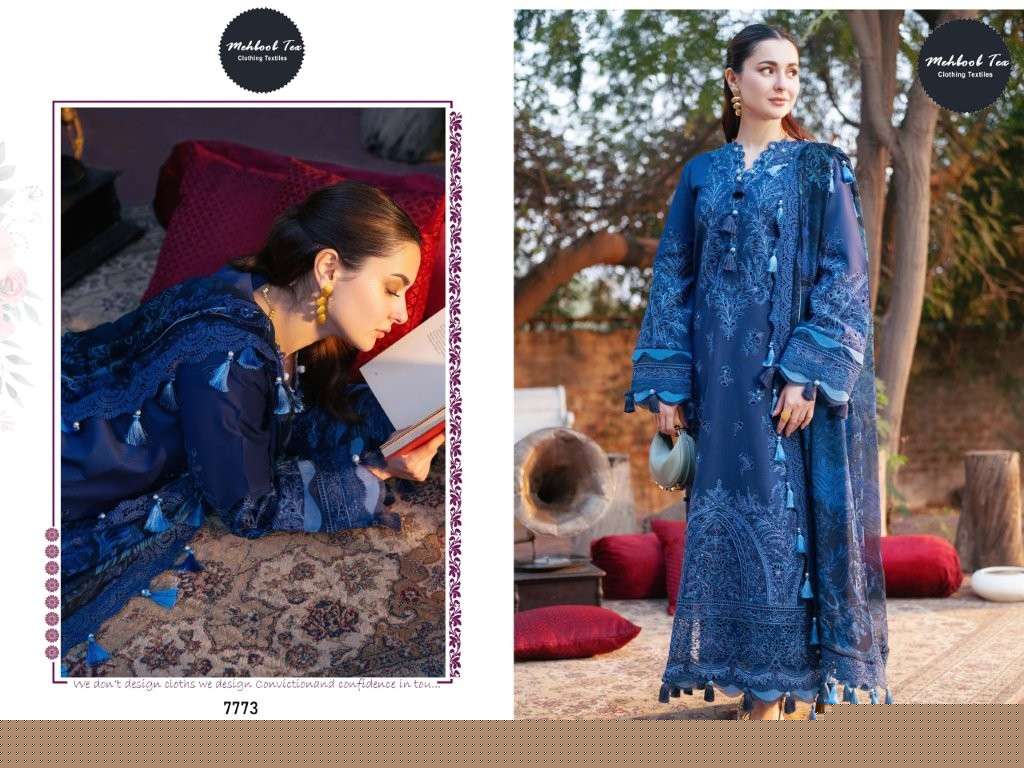 MEHBOOB TEX M-1627 COLOUR PURE HEAVY COTTON EMBROIDERY PAKISTANI DRESS-00071