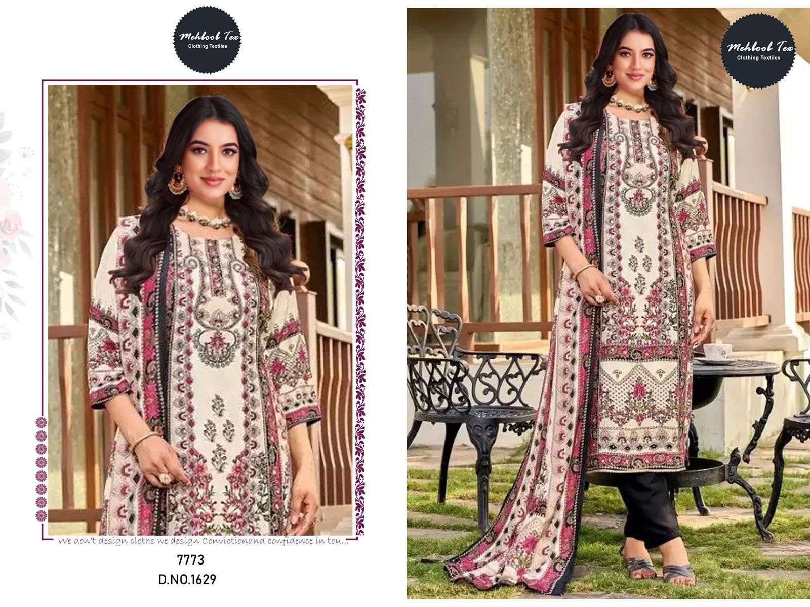 MEHBOOB TEX M-1629 COLOUR PURE HEAVY VISCOSE MUSLIN EMBROIDERY PAKISTANI DRESS-00062
