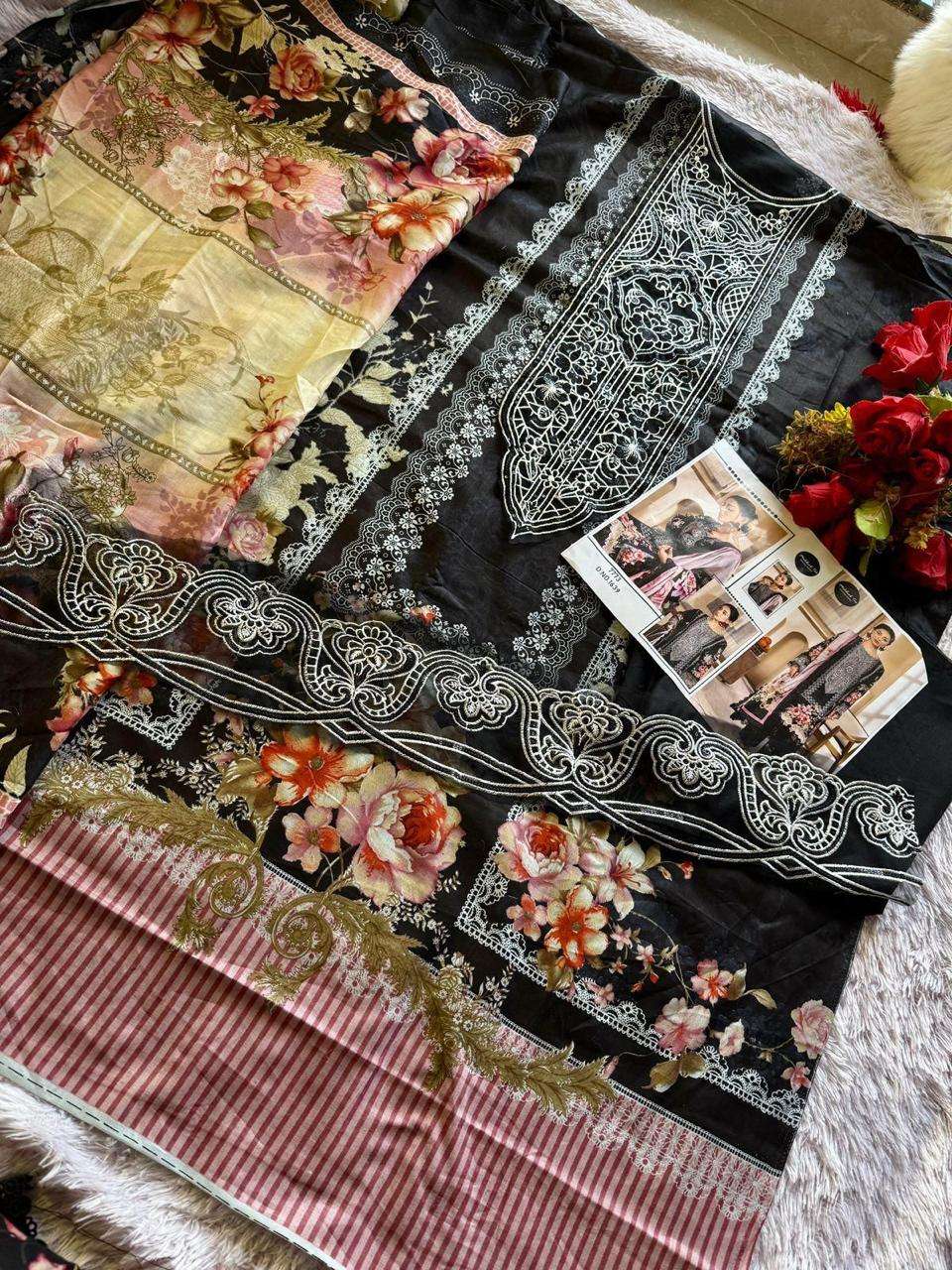 MEHBOOB TEX M-1636-39 SERIES PURE COTTON PRINTED EMBROIDERY DRESSES-00071