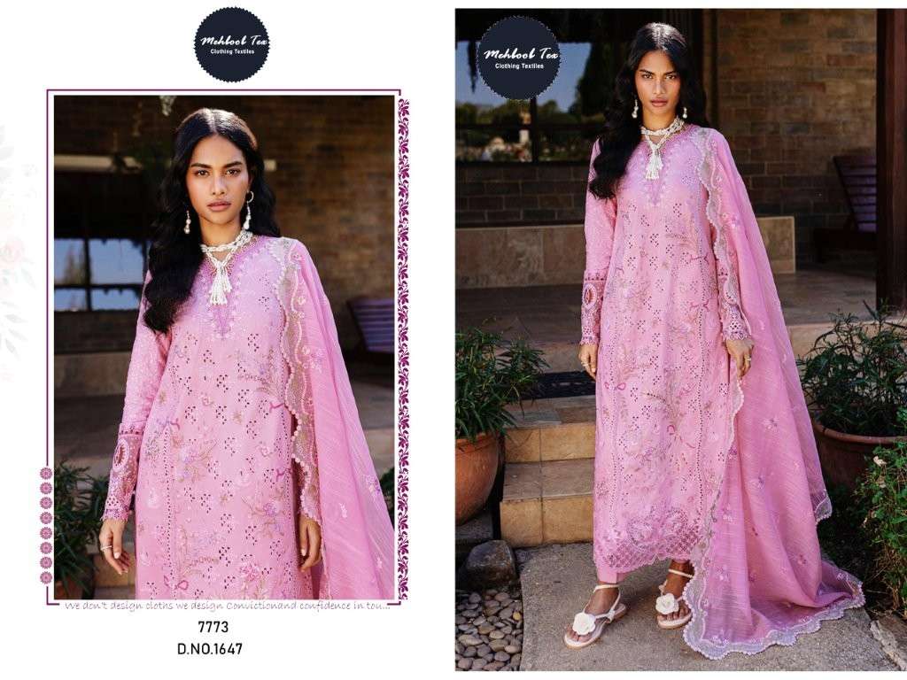 MEHBOOB TEX M-1647 COLOUR HEAVY EMBROIDERY VISCOSE LAWN PAKISTANI DRESS-00071