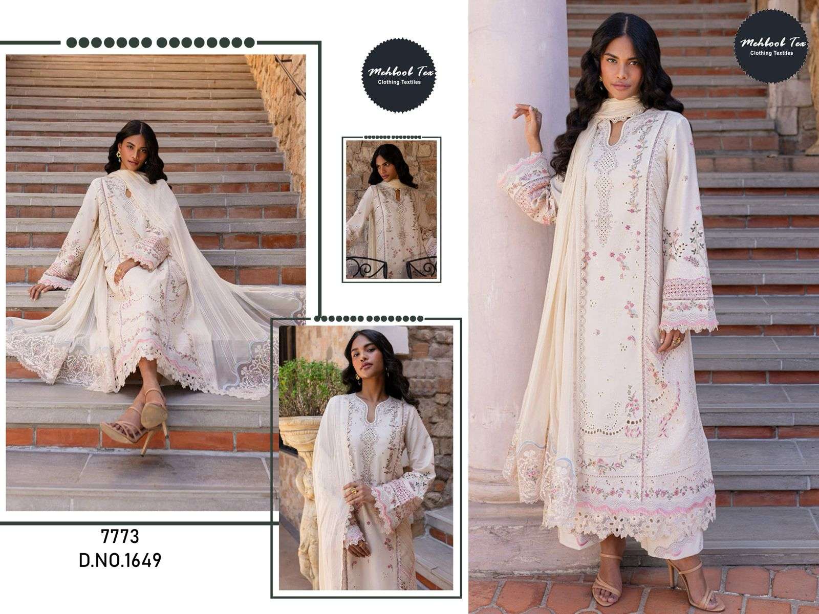 MEHBOOB TEX M-1649 COLOUR HEAVY EMBROIDERY VISCOSE LAWN PAKISTANI DRESS-00071