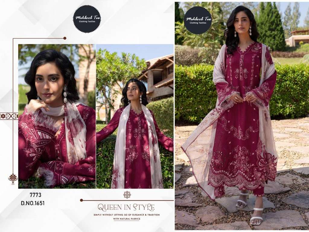 MEHBOOB TEX M-1651 COLOUR HEAVY EMBROIDERY VISCOSE LAWN PAKISTANI DRESS-00071