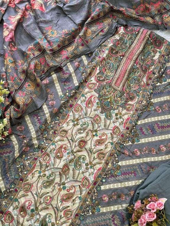 MEHBOOB TEX M-1652 COLOUR HEAVY COTTON PRINTED EMBROIDERY PAKISTANI DRESSES-00062