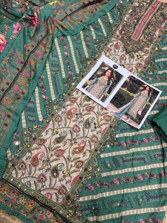 MEHBOOB TEX M-1652 HEAVY VISCOSE MUSLIN EMBROIDERY PAKISTANI DRESS-00071