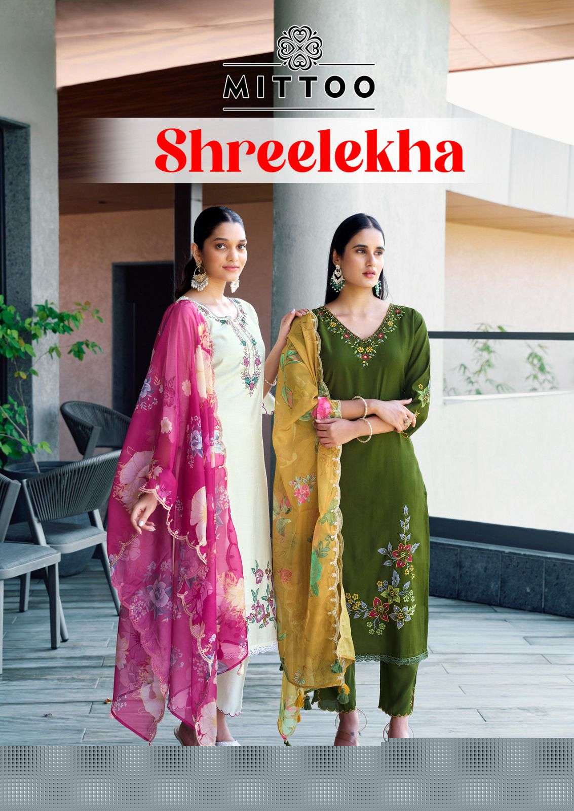 MITTOO SHREELEKHA 3001 TO 3004 SERIES PURE VISCOSE EMBROIDERY DRESSES-00014