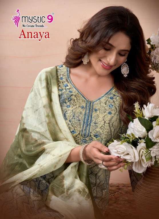 MYSTIC 9  ANAYA VOL-3 3001 TO 3008 SERIES PURE RAYON PRINTED DRESSES-00140