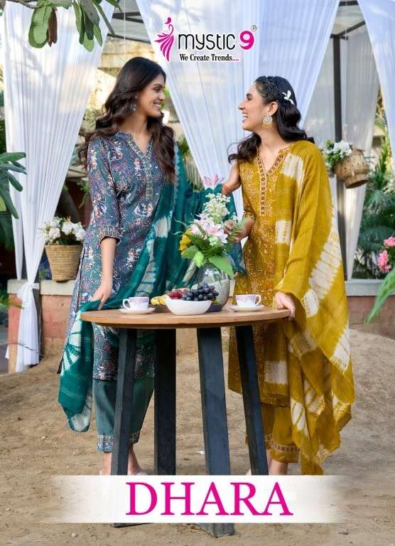 MYSTIC9 DHARA VOL-1 1001 TO 1008 SERIES PURE FANCY EMBROIDERY DRESSES-00140